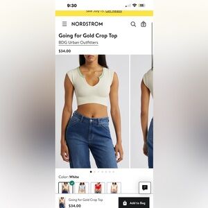 BDG urban outfitters Cream and green crop top #croptop